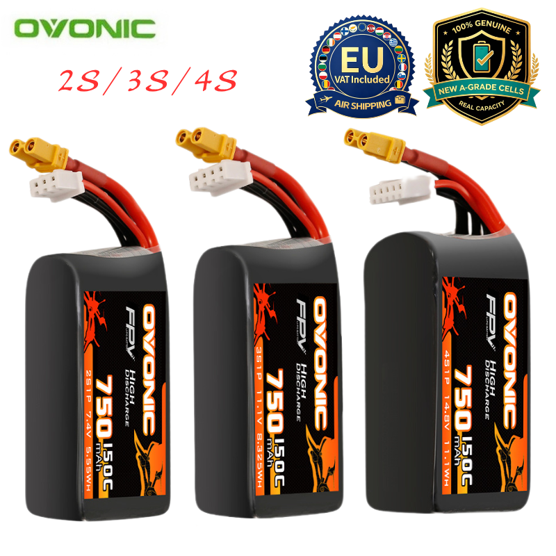 Drone Racing Battery - Bateria Lipo OVONIC 150C 750mAh 7.4V/11.1V/14.8V